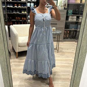 Shabby Chic Blue and White Gingham Dress